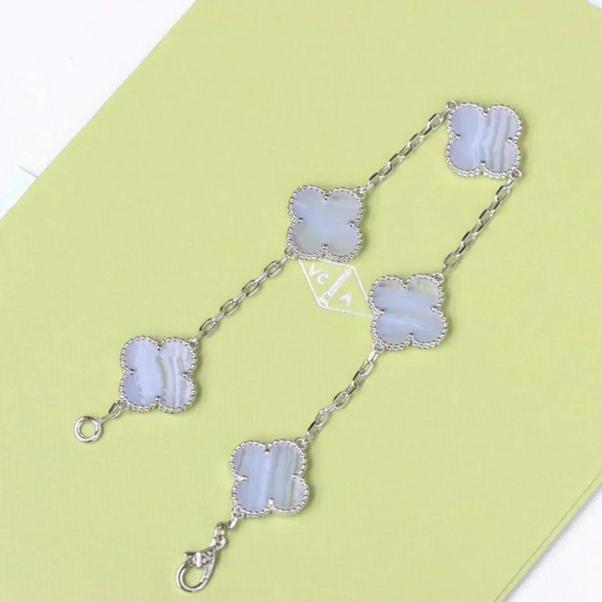 [Stars Jewelry] CLOVER 5 MOTIF PURPLE CHALCEDONY BRACELET COLLECTION