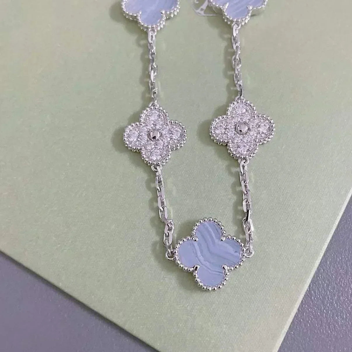 [Stars Jewelry] CLOVER 5 MOTIF PURPLE CHALCEDONY BRACELET COLLECTION