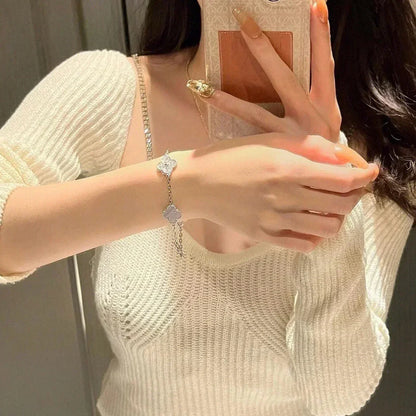 [Stars Jewelry] CLOVER 5 MOTIF PURPLE CHALCEDONY BRACELET COLLECTION