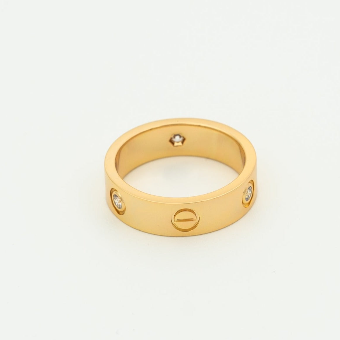 [Stars Jewelry]LOVE RING 5.5MM 3 DIAMONDS PINK GOLD