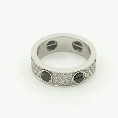 [Stars Jewelry]LOVE RING 5.5MM DIAMONDS PAVED CERAMIC