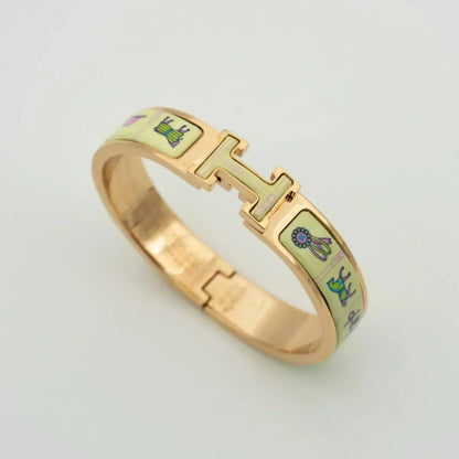 [Stars Jewelry]H PINK GOLD BRACELET CREAM CERAMIC
