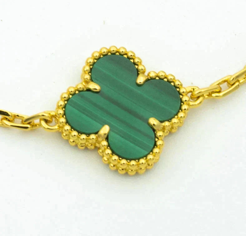 [Stars Jewelry] CLOVER 5 MOTIF MALACHITE BRACELET COLLECTION