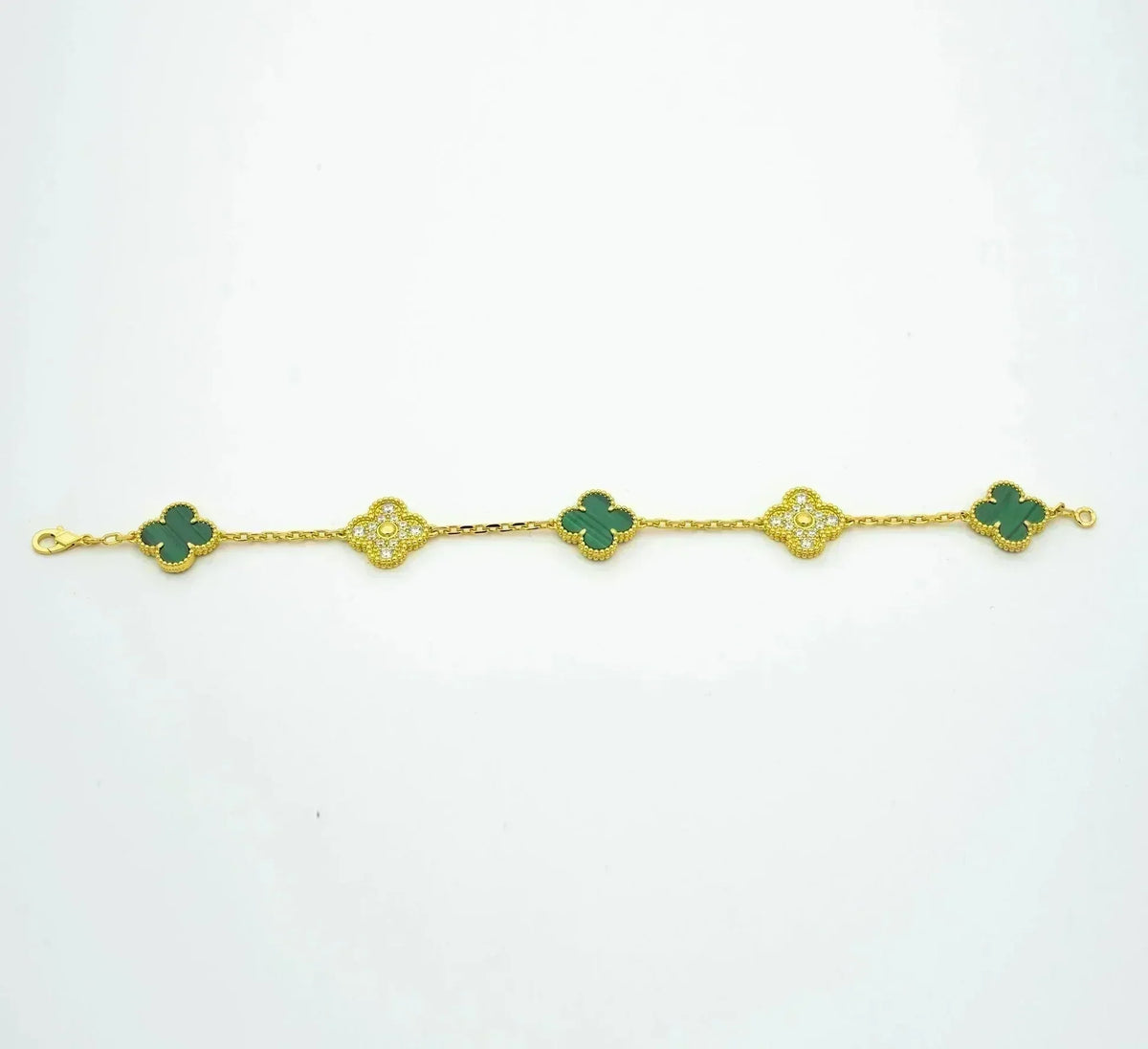 [Stars Jewelry] CLOVER 5 MOTIF MALACHITE BRACELET COLLECTION