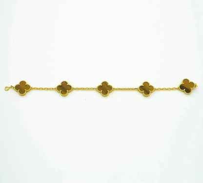 [Stars Jewelry] CLOVER 5 MOTIFS TIGER EYE BRACELET COLLECTION