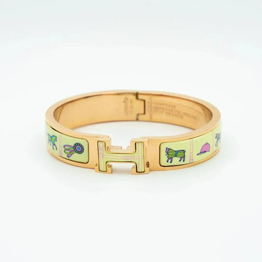 [Stars Jewelry]H PINK GOLD BRACELET CREAM CERAMIC