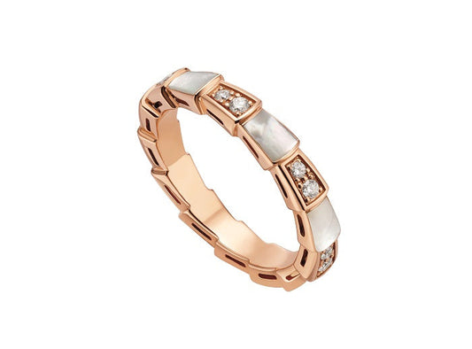 [Stars Jewelry]SERPENTI RING PINK GOLD DIAMOND MOP 3MM