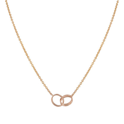 [Stars Jewelry]LOVE NECKLACE DOUBLE RING PINK GOLD