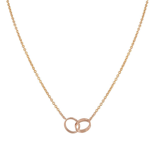 [Stars Jewelry]LOVE NECKLACE DOUBLE RING PINK GOLD