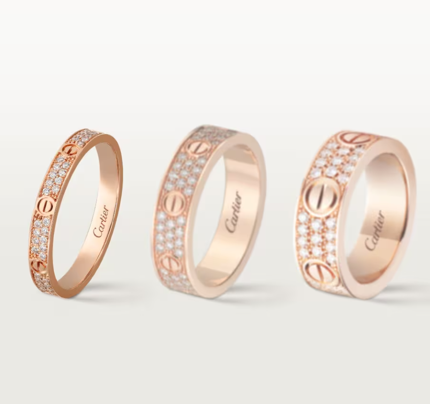 [Stars Jewelry]LOVE RING 2.6mm-wide full-diamond ring Rose Gold
