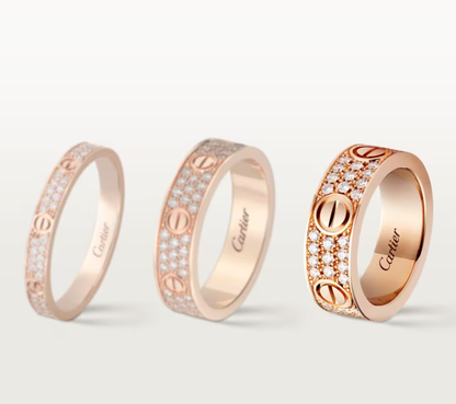 [Stars Jewelry]LOVE RING 6.5mm-wide full-diamond ring Rose Gold