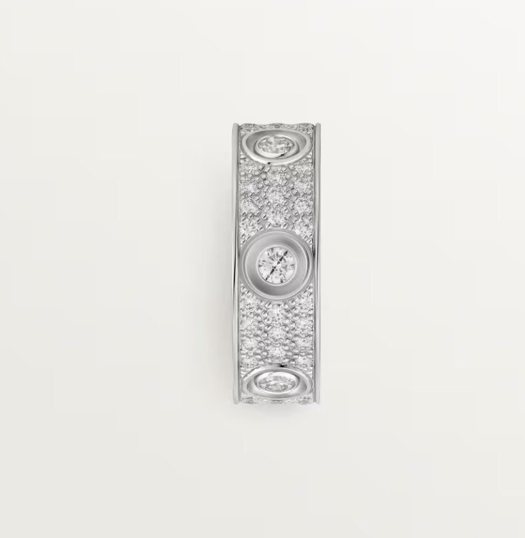 [Stars Jewelry]LOVE RING 6.5MM Full Diamond, 6 Major Diamonds Silver