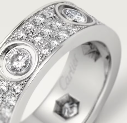 [Stars Jewelry]LOVE RING 6.5MM Full Diamond, 6 Major Diamonds Silver