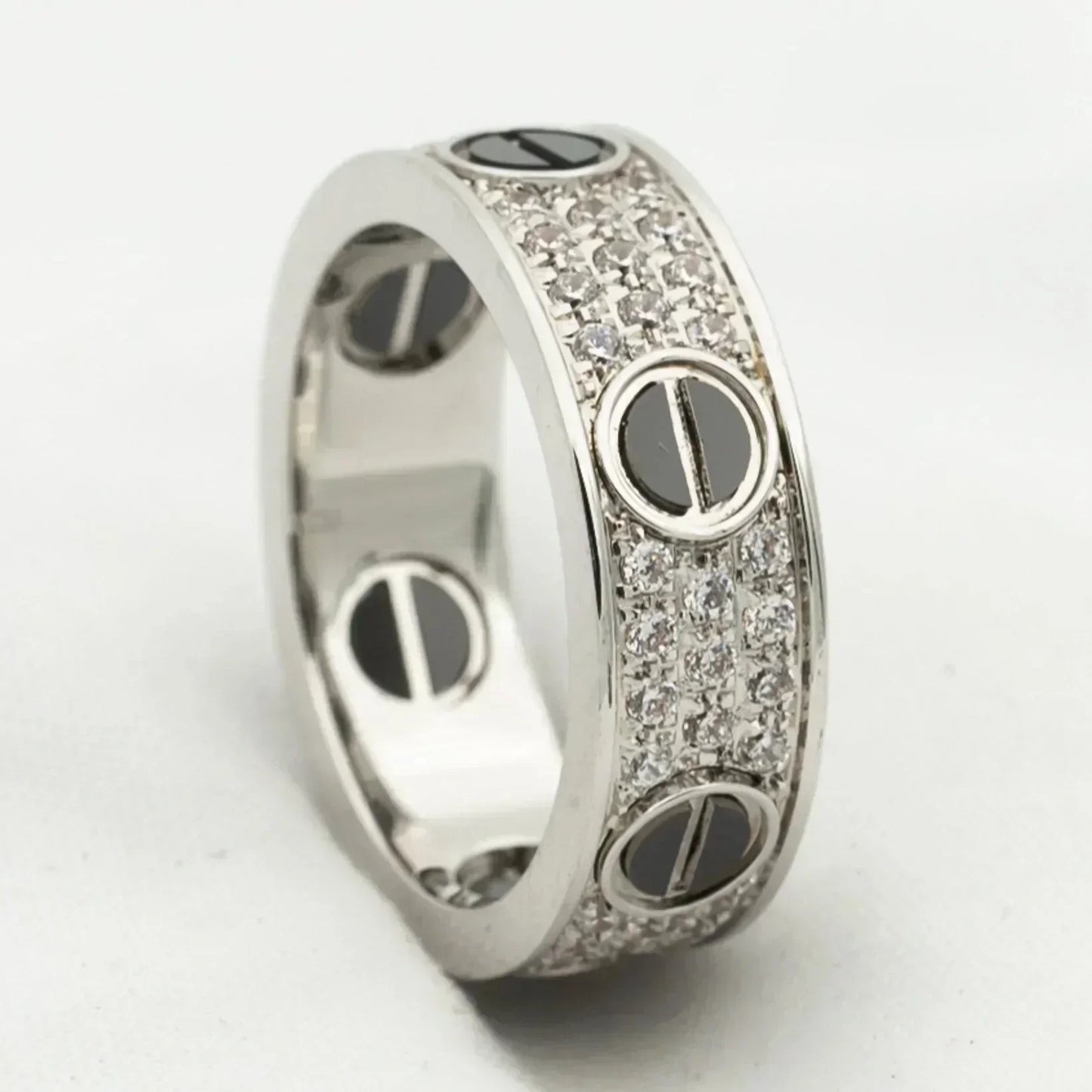 [Stars Jewelry]LOVE RING 5.5MM DIAMONDS PAVED CERAMIC