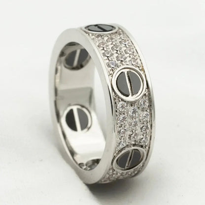 [Stars Jewelry]LOVE RING 5.5MM DIAMONDS PAVED CERAMIC