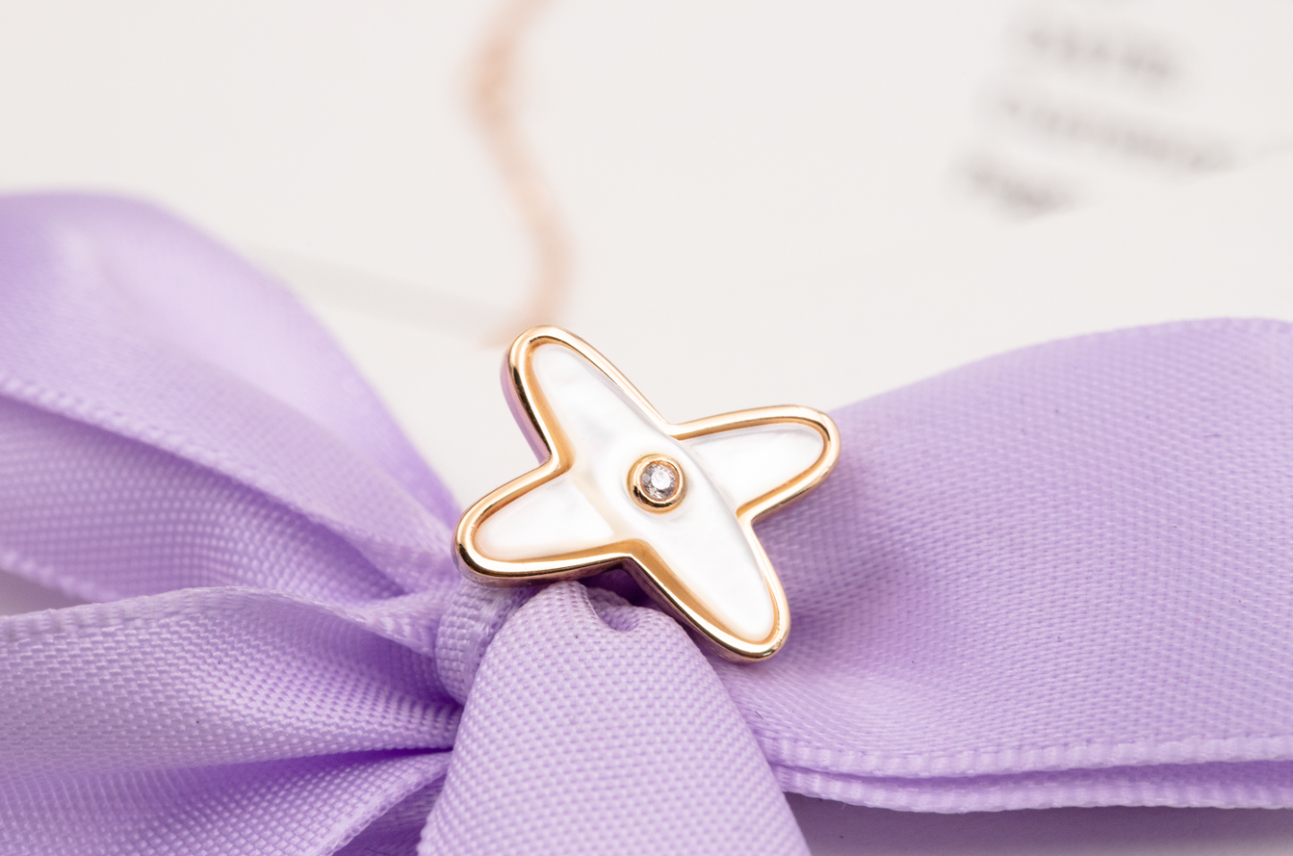 [Stars Jewelry]JEUX DE WHITE MOP ROSE GOLD DIAMOND EARRINGS