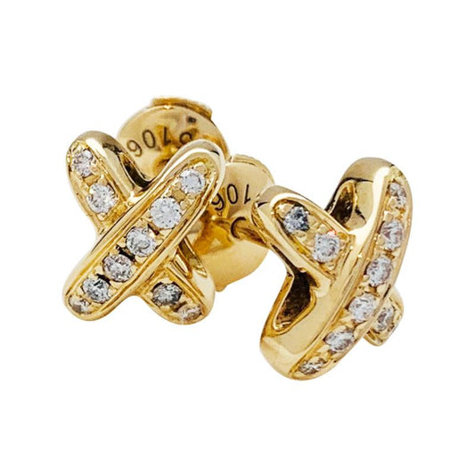 [Stars Jewelry]JEUX DE GOLD DIAMOND EARRINGS