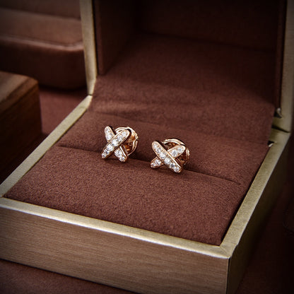 [Stars Jewelry]JEUX DE GOLD DIAMOND EARRINGS
