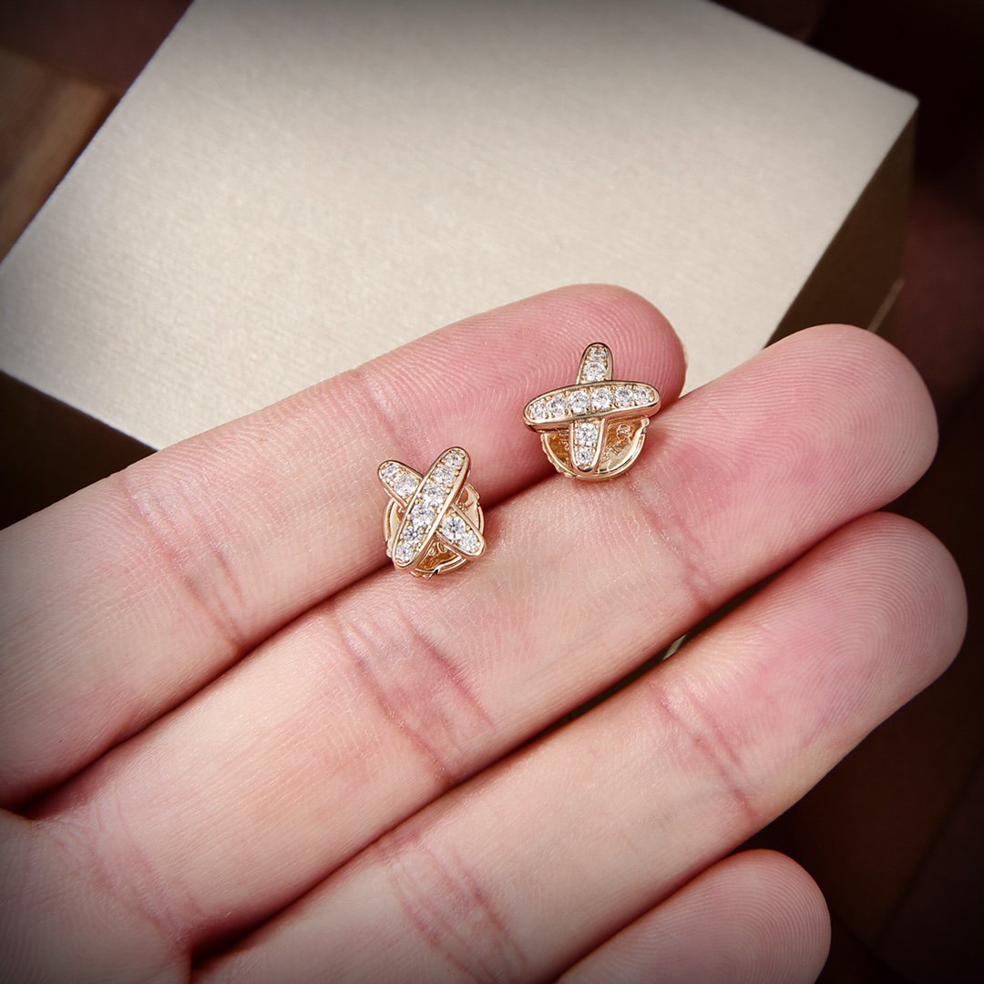 [Stars Jewelry]JEUX DE GOLD DIAMOND EARRINGS