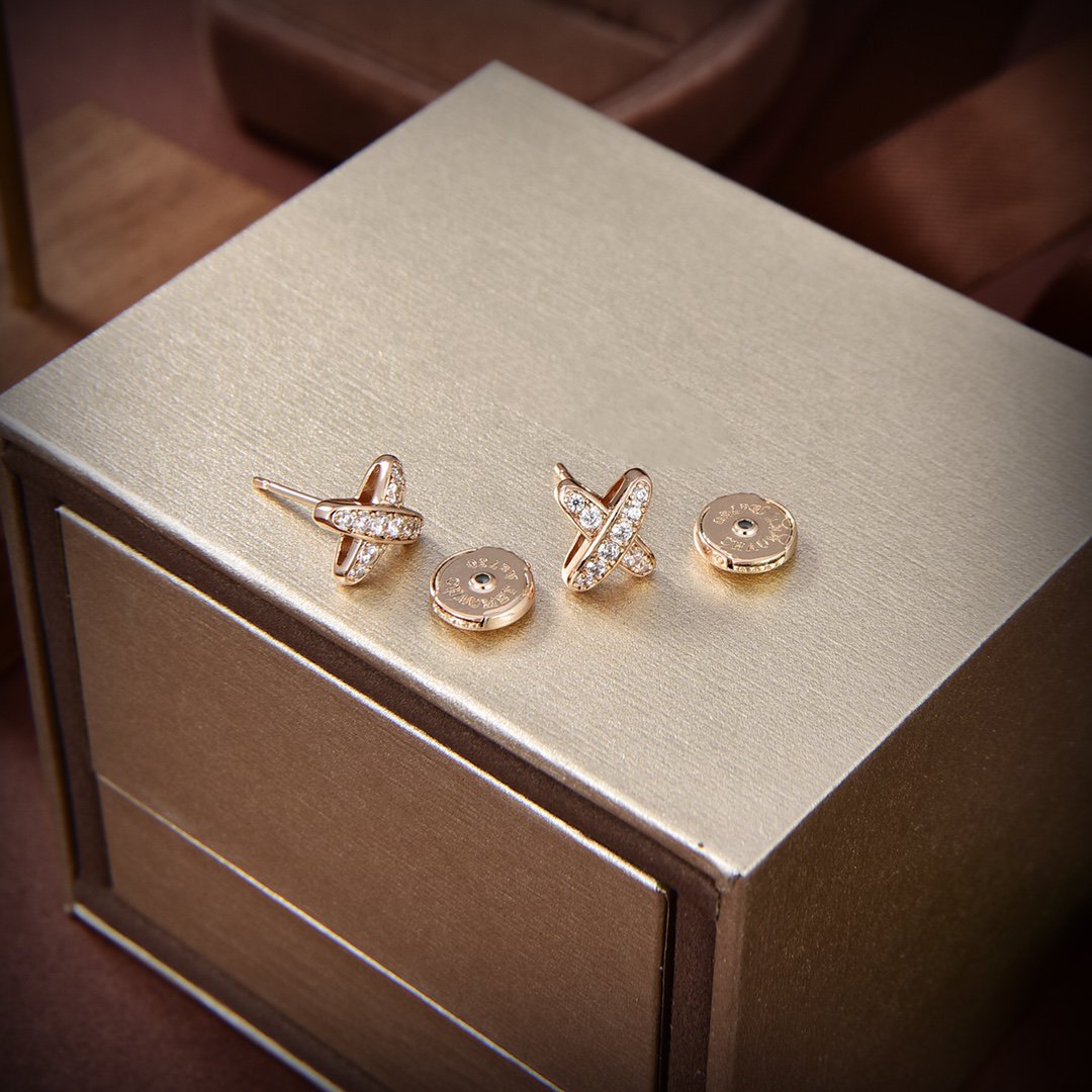 [Stars Jewelry]JEUX DE GOLD DIAMOND EARRINGS