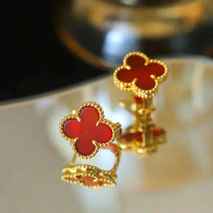 [Stars Jewelry]CLOVER MEDIUM 1 MOTIFS CARNELIAN  EARRINGS
