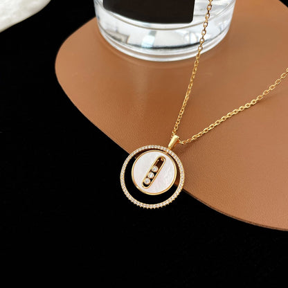 [Stars Jewelry]LUCKY MOVE MM NACRE BLANCHE DIAMOND NECKLACE