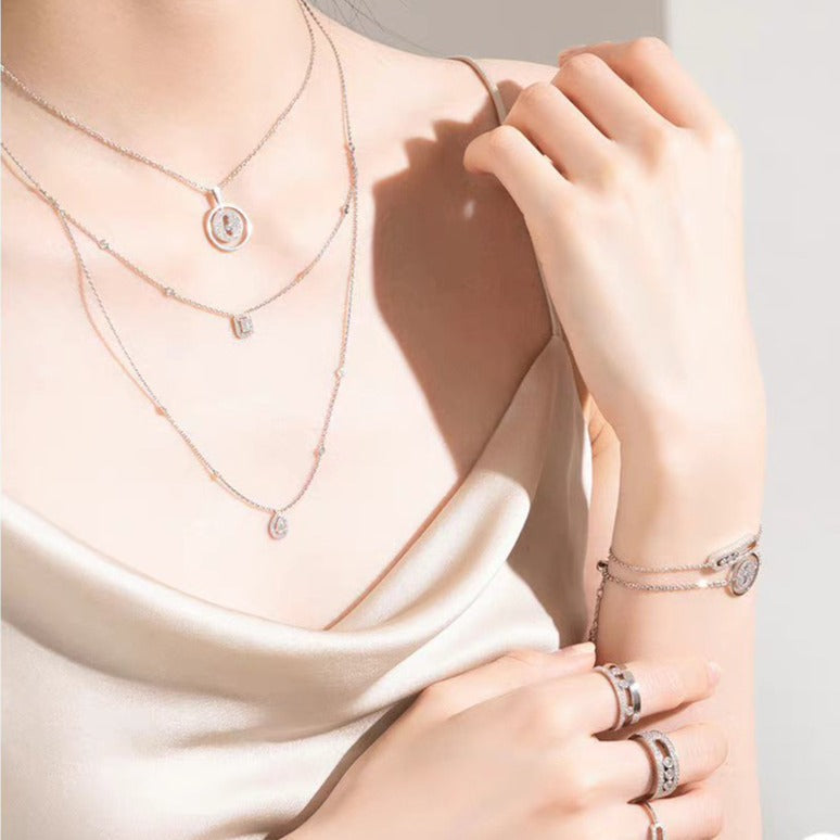 [Stars Jewelry]LUCKY MOVER PM PAVED NECKLACE