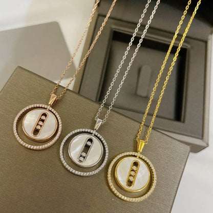 [Stars Jewelry]LUCKY MOVE MM NACRE BLANCHE DIAMOND NECKLACE