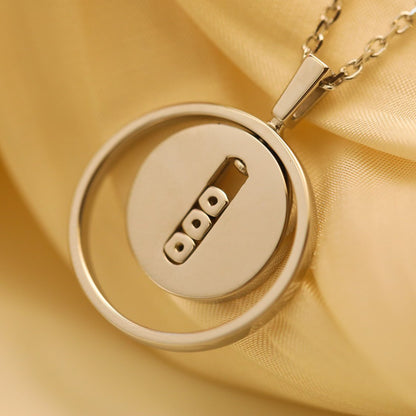 [Stars Jewelry]LUCKY MOVE MM SILVER DIAMOND NECKLACE