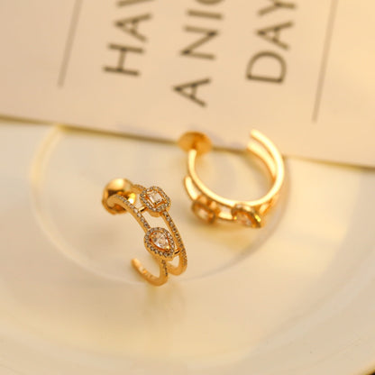 [Stars Jewelry]CREOLES MY TWIN 2 RANGS SILVER DIAMOND EARRINGS
