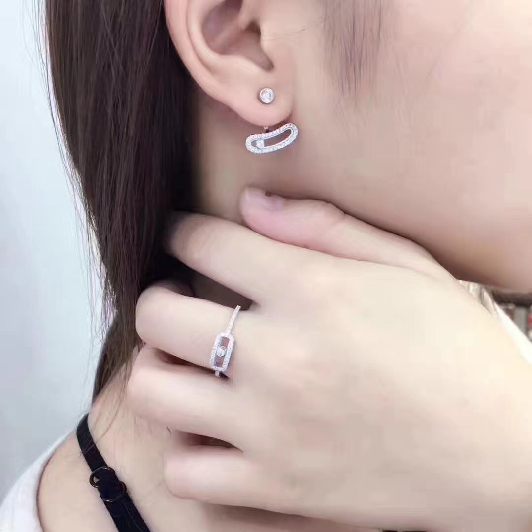 [Stars Jewelry]MOVE UNO SILVER DIAMOND EARRINGS