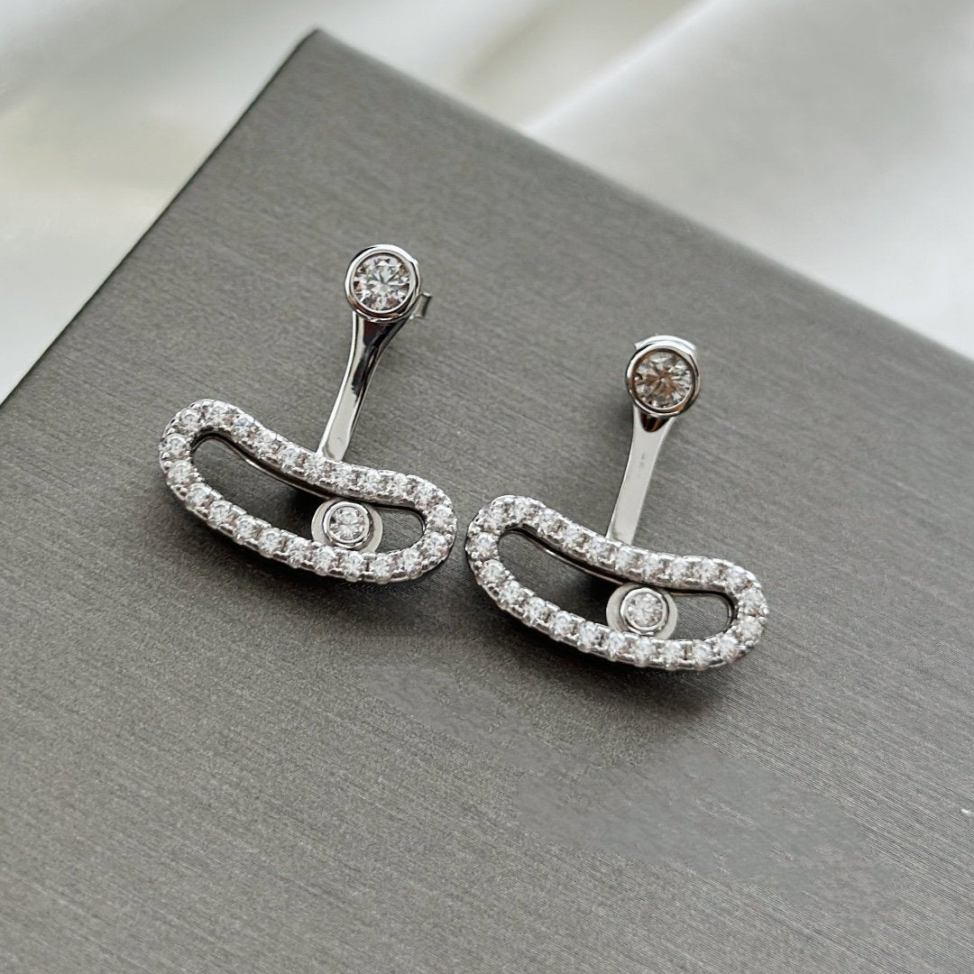 [Stars Jewelry]MOVE UNO SILVER DIAMOND EARRINGS