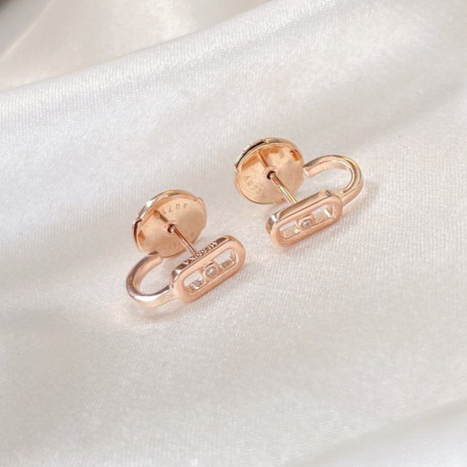[Stars Jewelry]CREOLES MOVE UNO MINI 1 DIAMOND EARRINGS