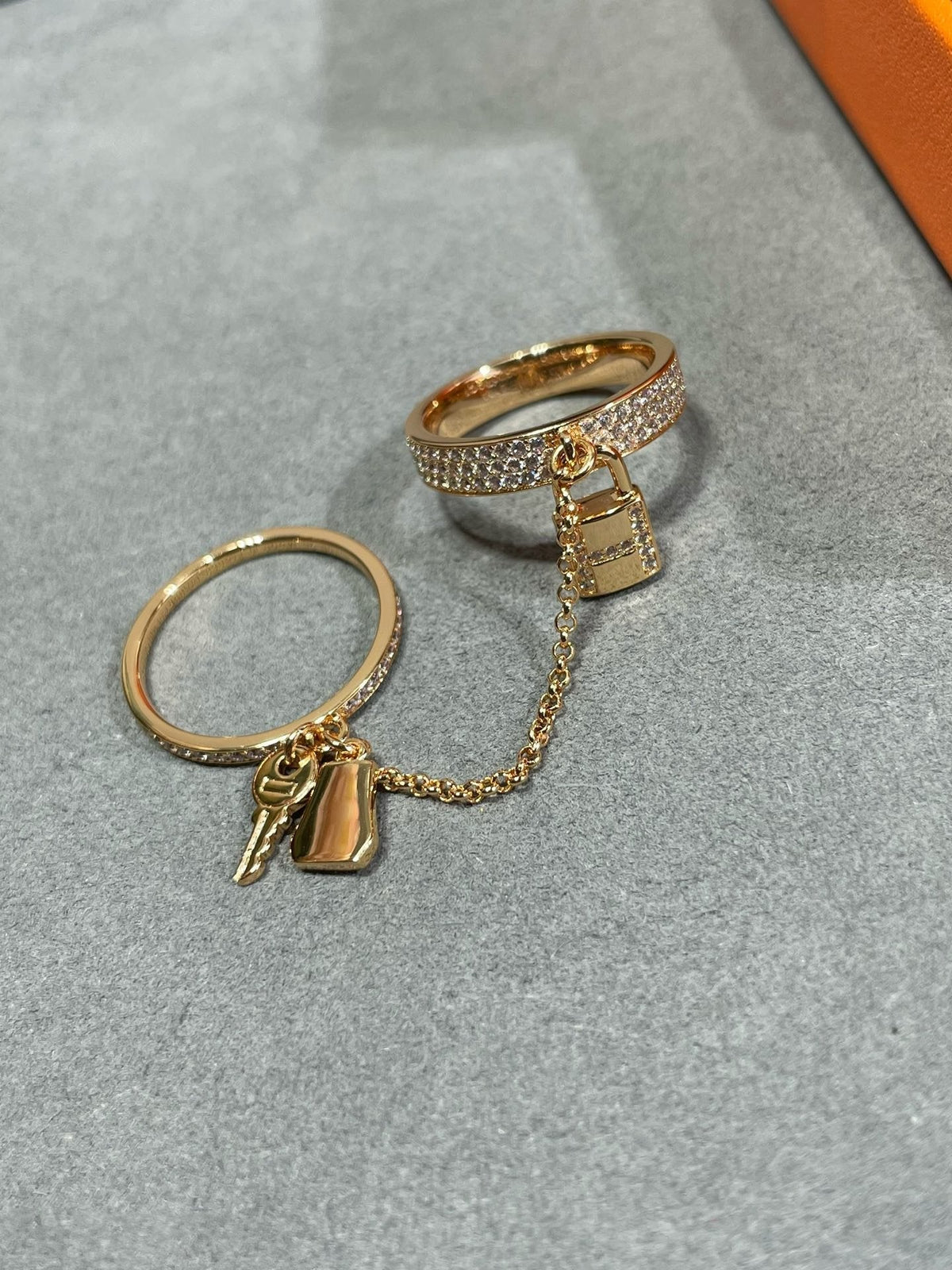 [Stars Jewelry]HM KELLY CLOCHETTE DOUBLE RING IN  WITH DIAMONDS