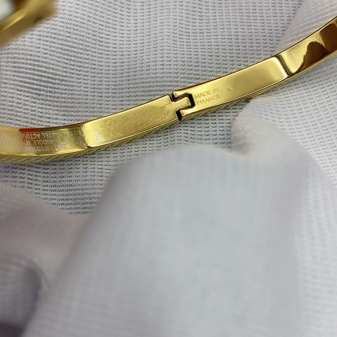 [Stars Jewelry]CLASSIC HM CLIC WHITE 8MM ENAMEL BRACELET