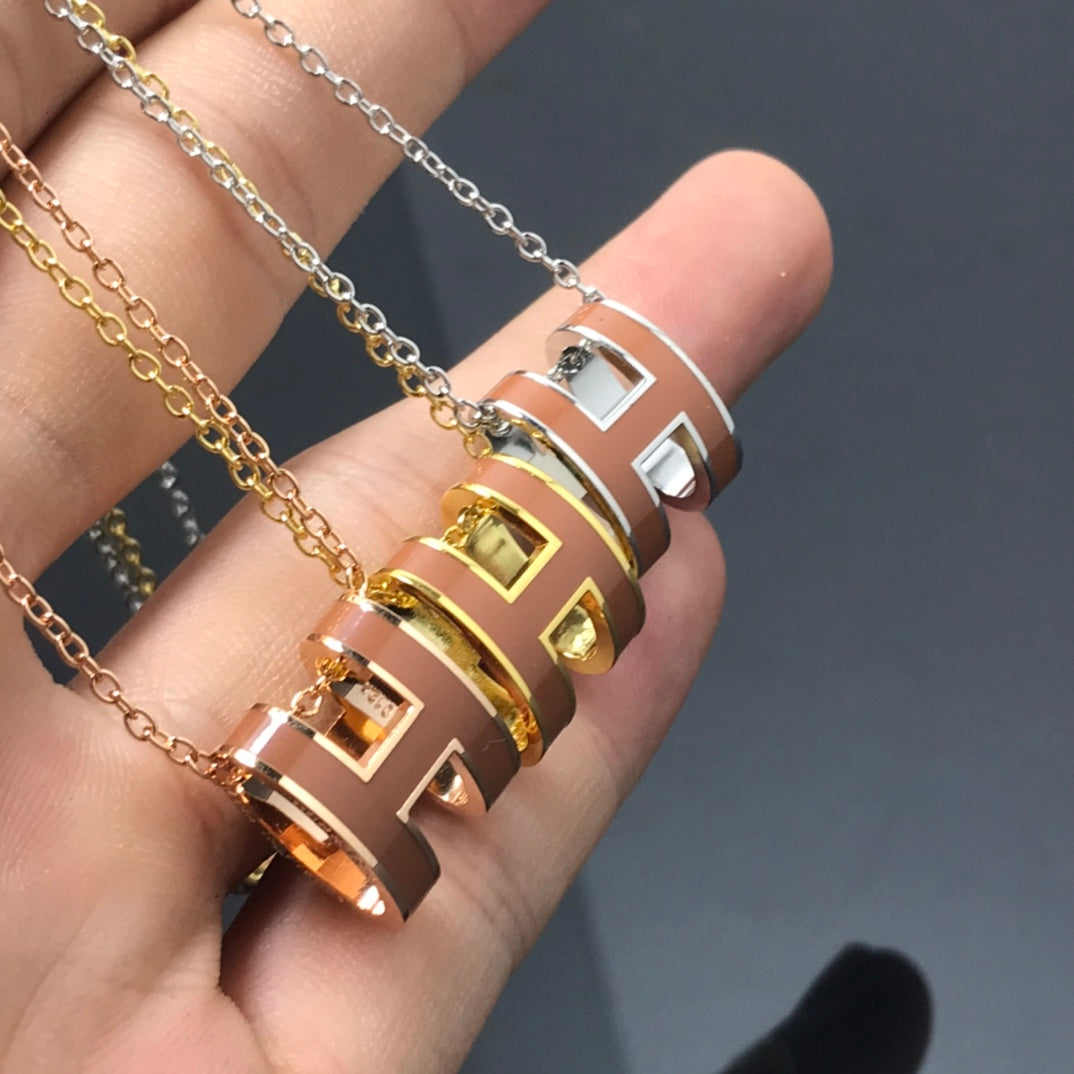 [Stars Jewelry]H NECKLACE BROWN