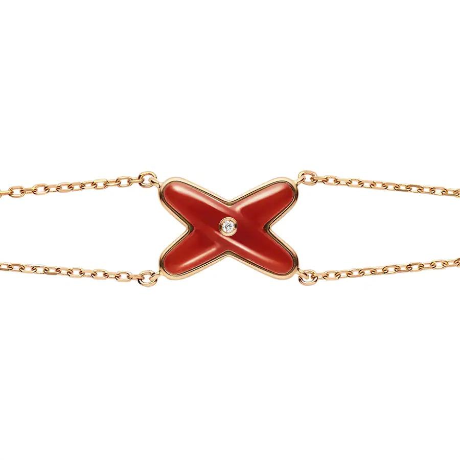 [Stars Jewelry]JEUX BRACELET CARNELIAN PINK GOLD 1 DIAMOND