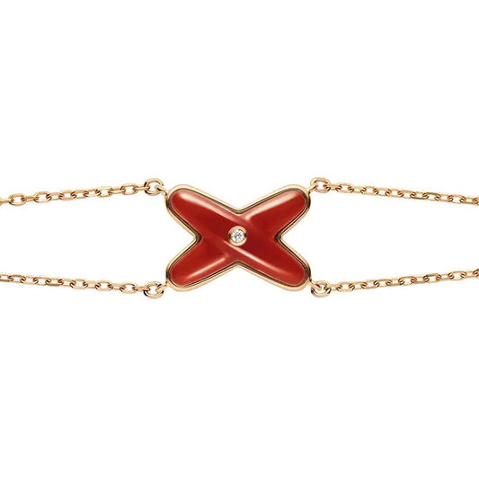 [Stars Jewelry]JEUX BRACELET CARNELIAN PINK GOLD 1 DIAMOND