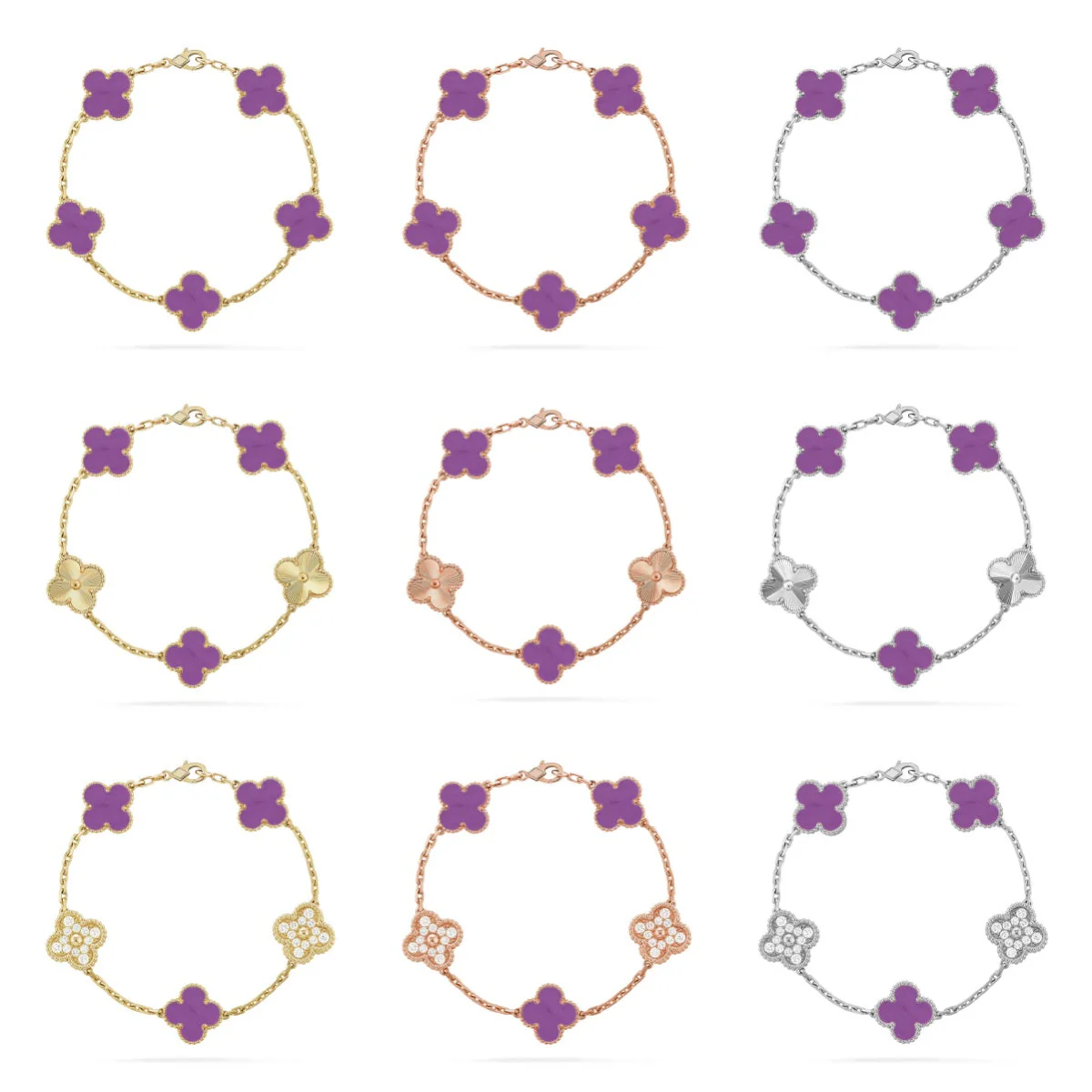 [Stars Jewelry] CLOVER 5 MOTIF VIOLET BRACELET COLLECTION