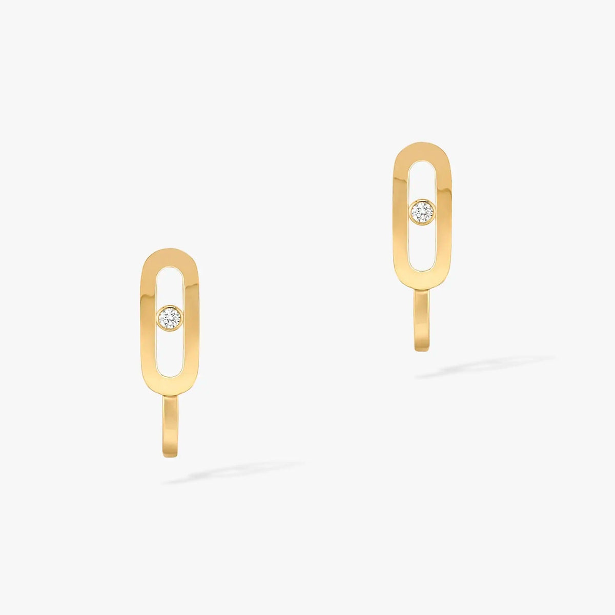 [Stars Jewelry]CREOLES MOVE UNO MINI 1 DIAMOND EARRINGS