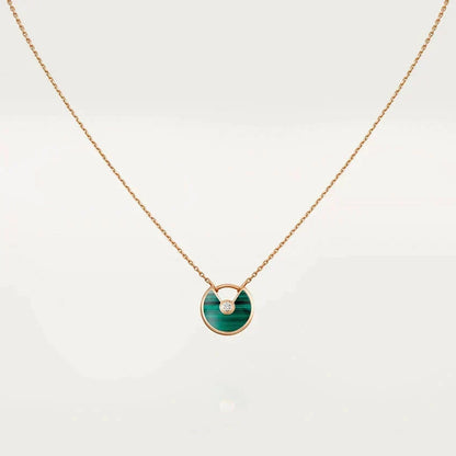 [Stars Jewelry]AMULETTE ROSE GOLD MALACHITE NECKLACE