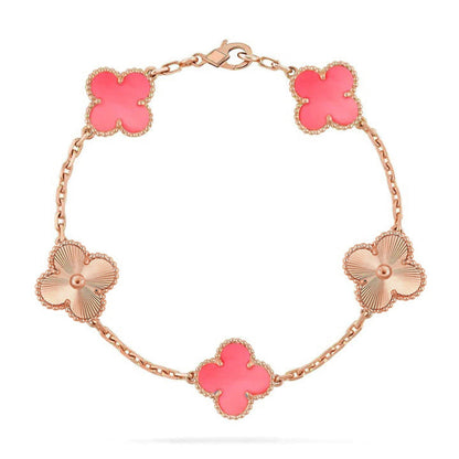 [Stars Jewelry] CLOVER 5 MOTIFS  PINK MOP BRACELET COLLECTION