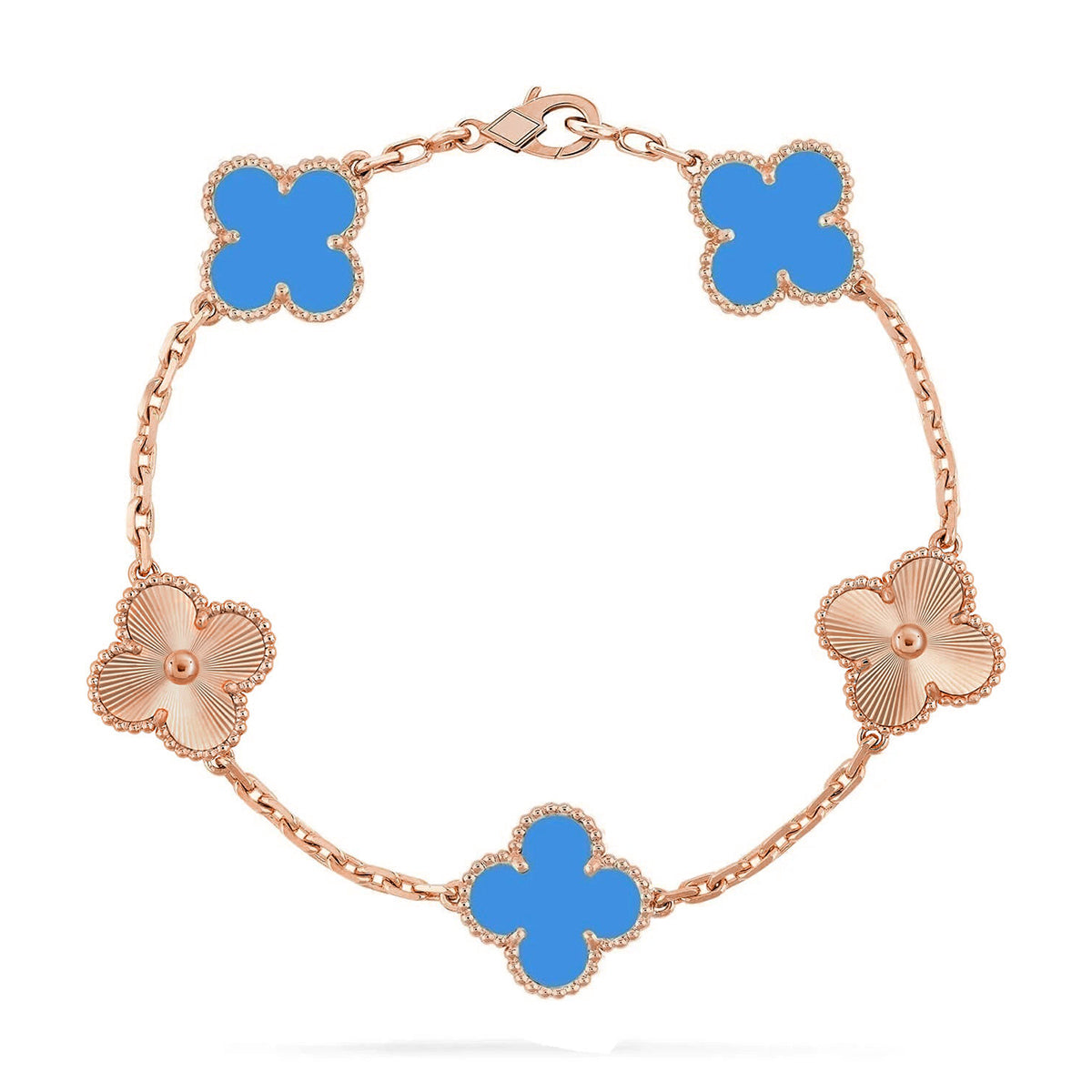 [Stars Jewelry] CLOVER 5 MOTIF BLUE AGATE BRACELET COLLECTION