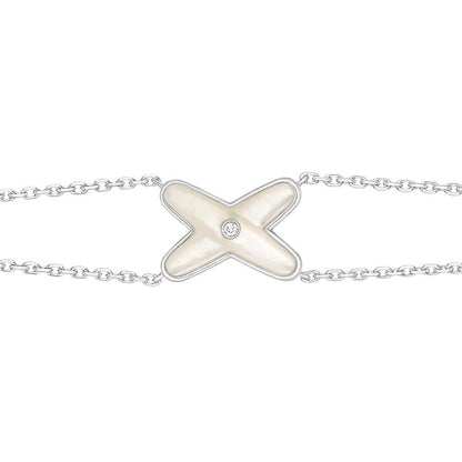 [Stars Jewelry]JEUX BRACELET WHITE MOP SILVER 1 DIAMOND