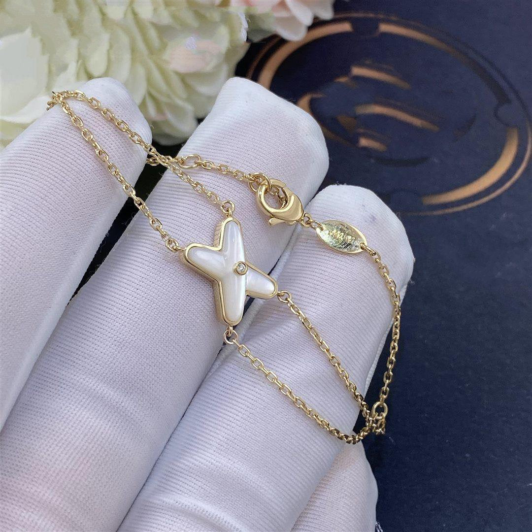 [Stars Jewelry]JEUX BRACELET WHITE MOP GOLD 1 DIAMOND