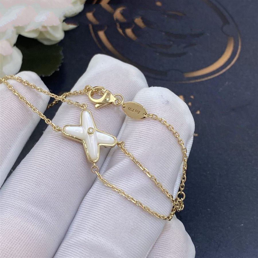[Stars Jewelry]JEUX BRACELET WHITE MOP GOLD 1 DIAMOND