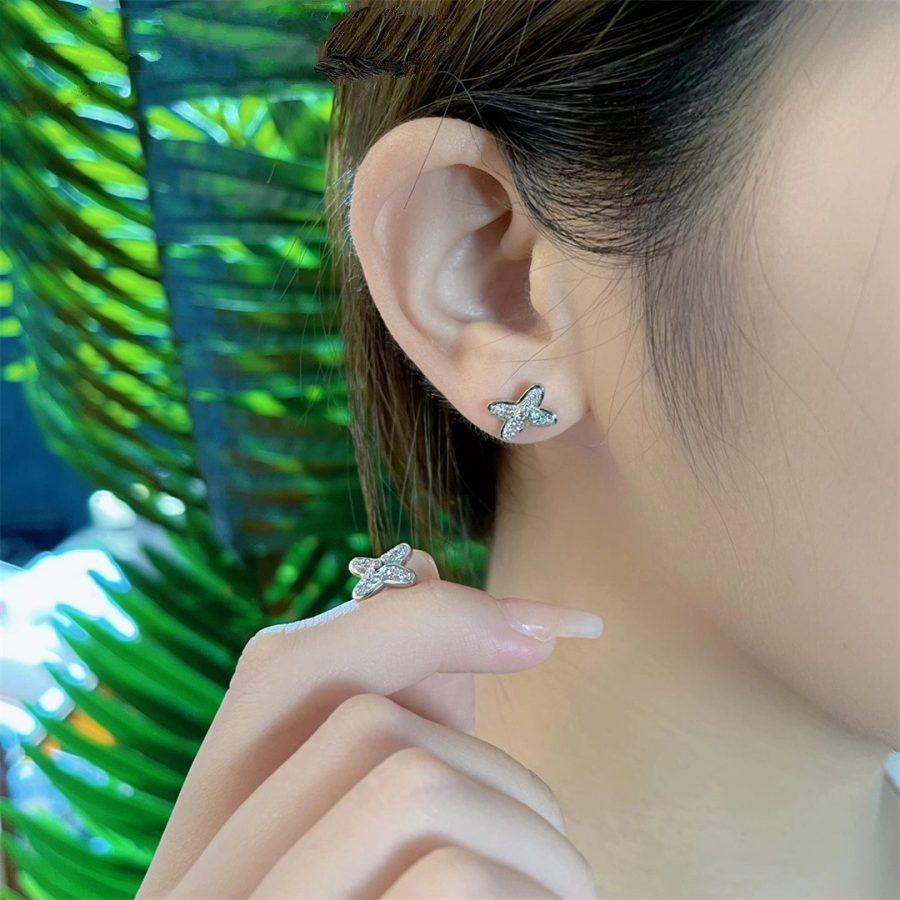 [Stars Jewelry]JEUX DE SILVER DIAMOND EARRINGS