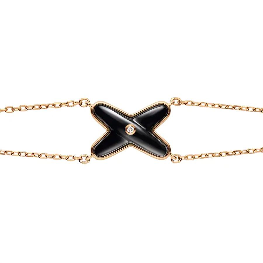 [Stars Jewelry]JEUX BRACELET ONYX PINK GOLD 1 DIAMOND