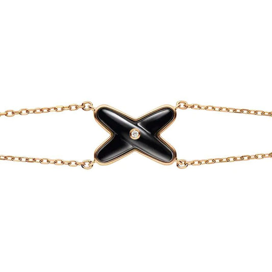 [Stars Jewelry]JEUX BRACELET ONYX PINK GOLD 1 DIAMOND