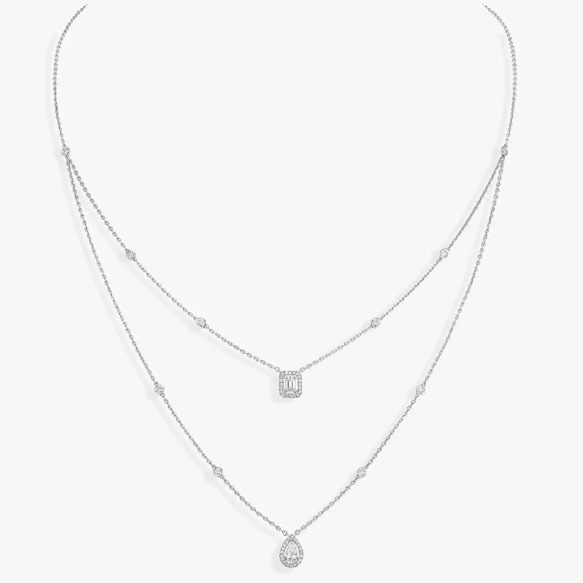 [Stars Jewelry]Diamond Necklace My Twin 2 Rows